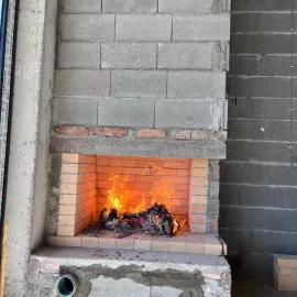 ბუხრის აშენება და მოპირკეთება