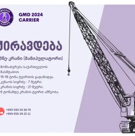 6 ტონამდე კრანის ტვირთამწეობა