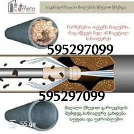 კანალიზაციის გაწმენდა წყლის ჭავლით ფასი - 595297099
