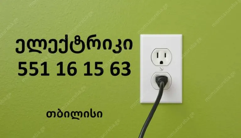 ელექტრიკის ბინაზე გამოძახება ელ.გაყვანილობა.ჭაღი.