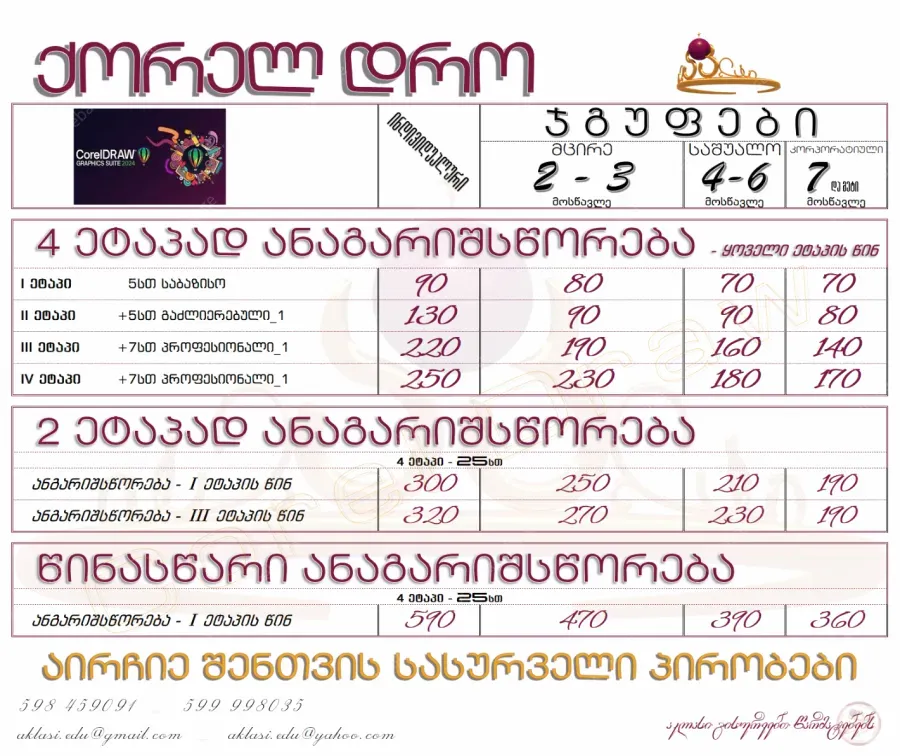 Corel Draw ქორელ დრო