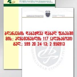 ბლანკების დაბეჭდვა 599 20 24 13