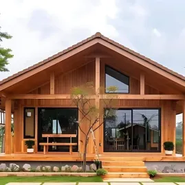 ხის კოტეჯების მშენებლობა