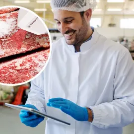 კულინარიული სამზარეულოს თერმომეტრი სურსათის ინფრაწითელი IR BP5F პირომეტრი ზედაპირისა და ბირთვის ტემპერატურის კომბინირებული გაზომვები HACCP სტანდარტების შესაბამისად