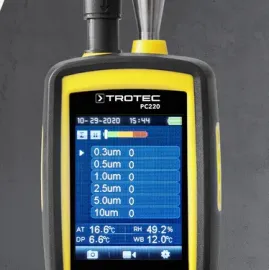 Trotec PC 220 – ნაწილაკების მრიცხველი მტვრის გაზომვა კალიბრაცია კალიბრაციის სერთიფიკატი