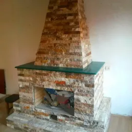 ბუხრის აშენება მოპირკეთება 